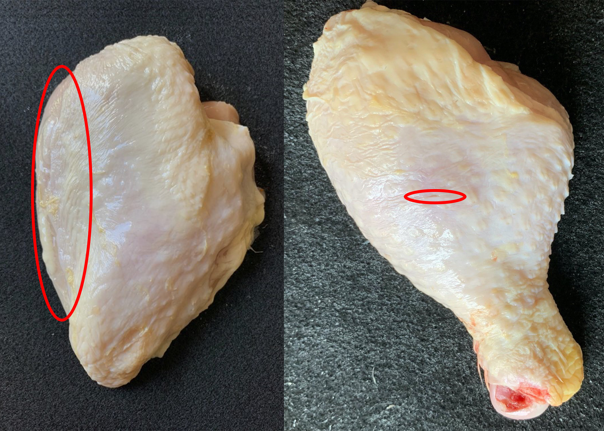 Figure 1. Grade A parts (breast quarter without wing and drumstick).